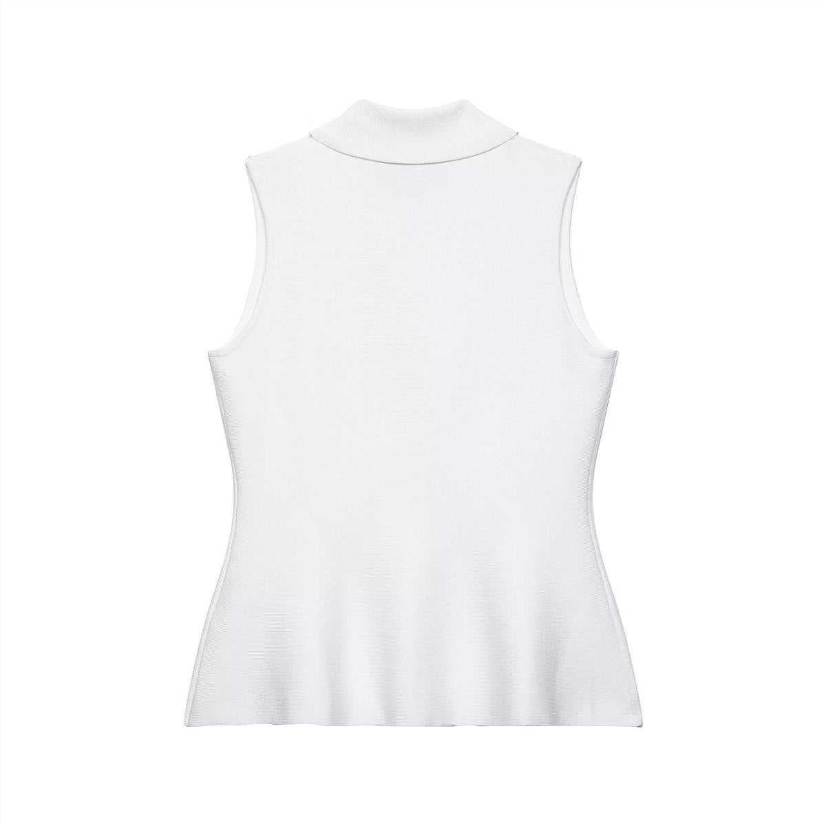 Lux | Collared Button Up Vest Cream Sleeveless