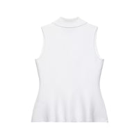 Lux | Collared Button Up Vest Cream Sleeveless