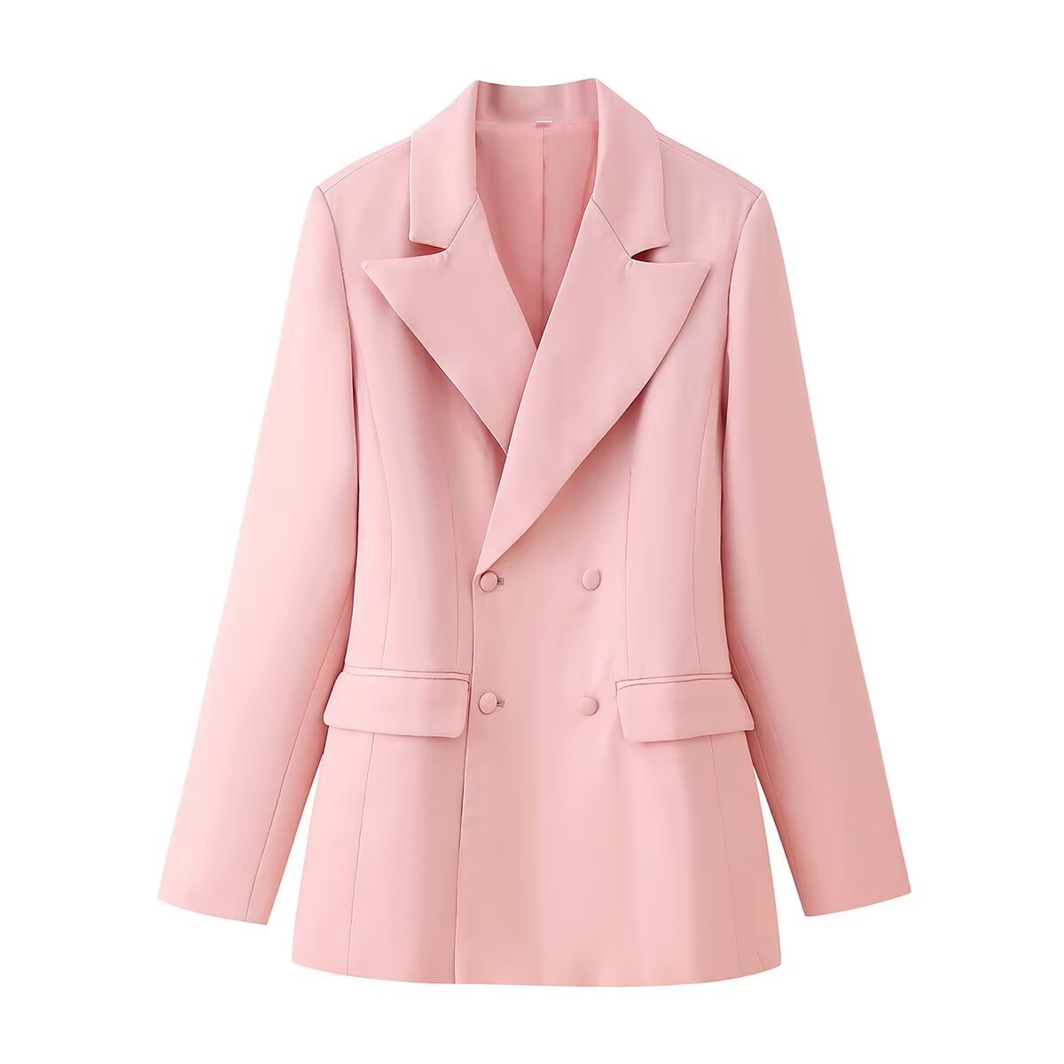 Cora | Double Breasted Womens Blazer Pink Long Sleeve