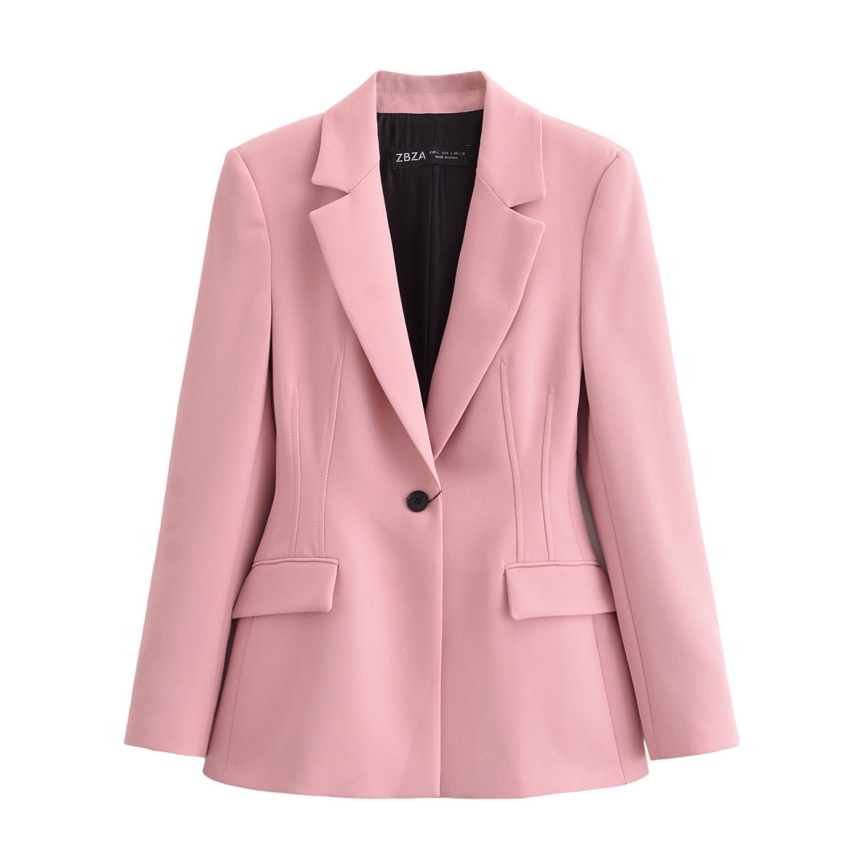 Liv | Tailored Single Button Blazer Pink Long Sleeve