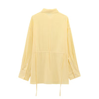 Faye | Button Down Shirt Cream Long Sleeve Collared