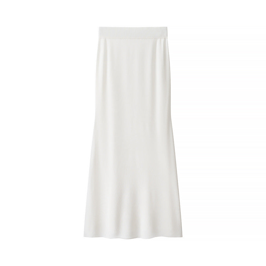 Viola | Knit Skirt Set Cream Button Front Vest Maxi