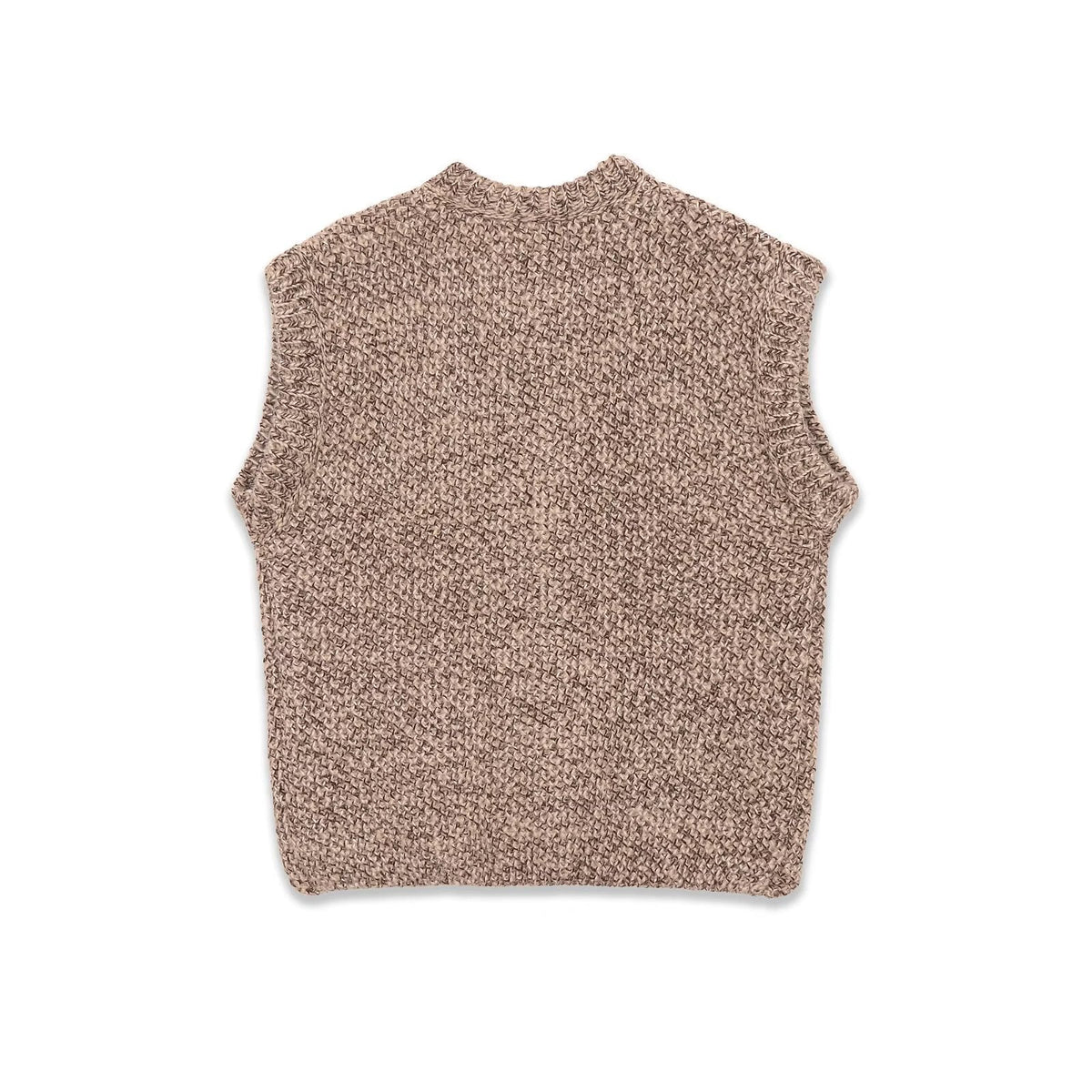 Isla | Knit Sweater Vest Beige Button Front