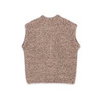 Isla | Knit Sweater Vest Beige Button Front