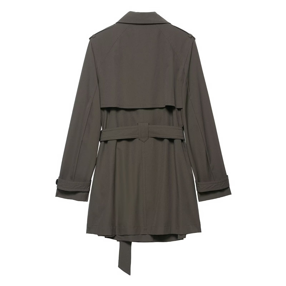 Vera | Belted Trench Coat Gray Double Breasted
