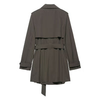 Vera | Belted Trench Coat Gray Double Breasted