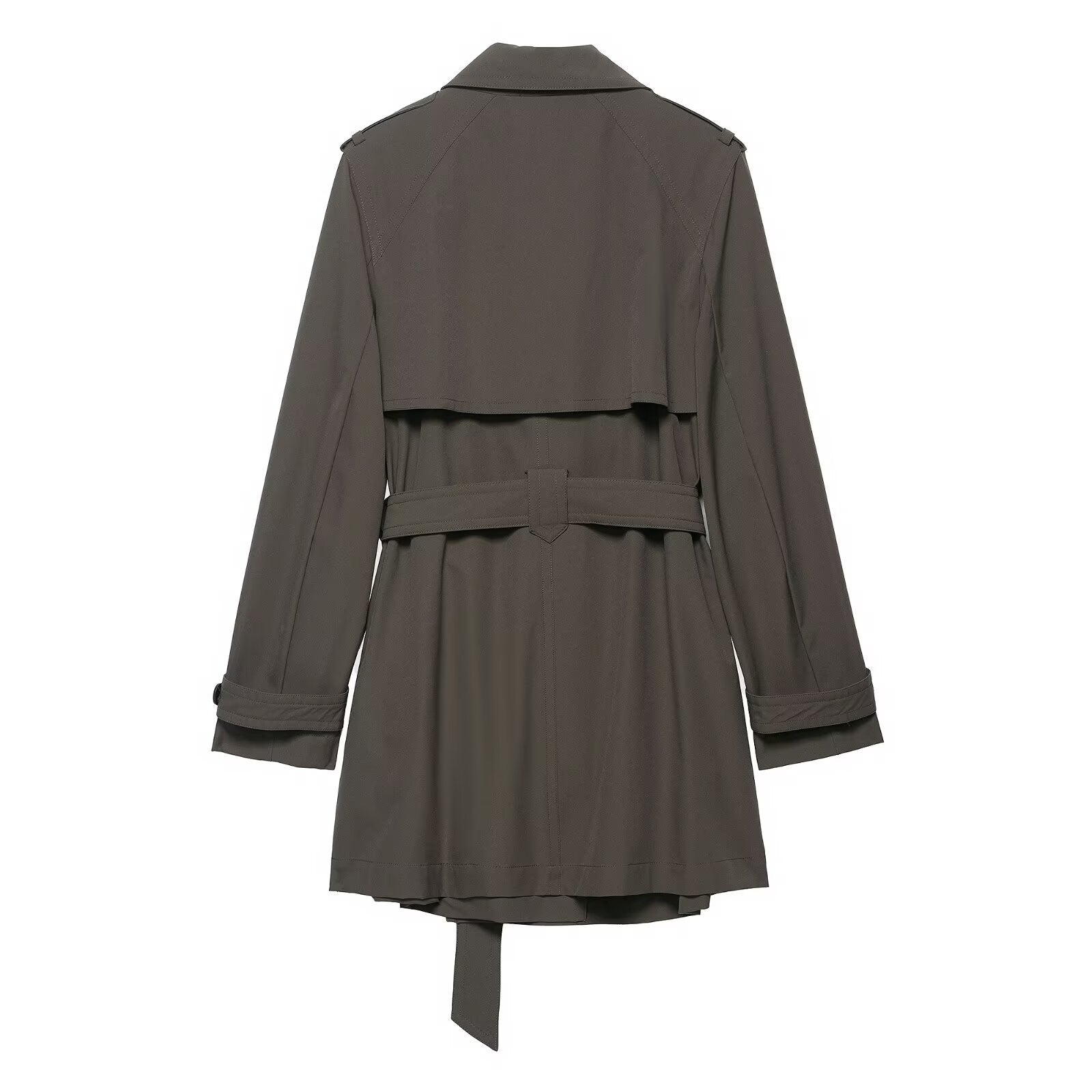 Vera | Belted Trench Coat Gray Double Breasted