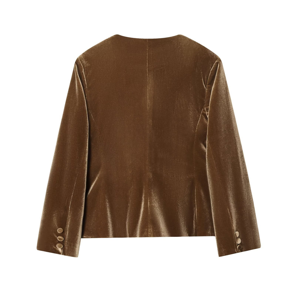 Vera | Velvet Tailored Matching Set Brown Wide Leg