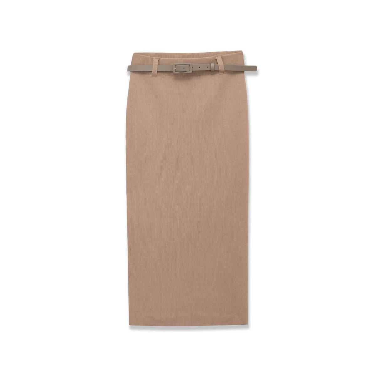 Vera | Midi Skirt Beige Belted Knit