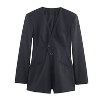 Viola | Tailored Black Jumpsuit Double Breasted Long Sleeve