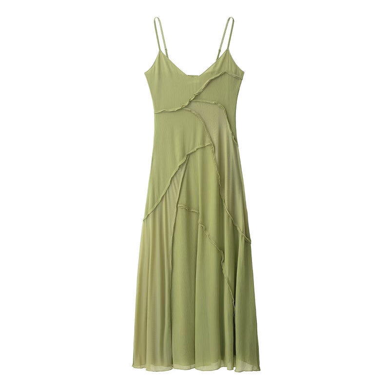 Lua | Wrap Slip Maxi Dress Sage Green Ruched