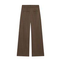Maren | Wide Leg Pants Brown Tailored Pleated