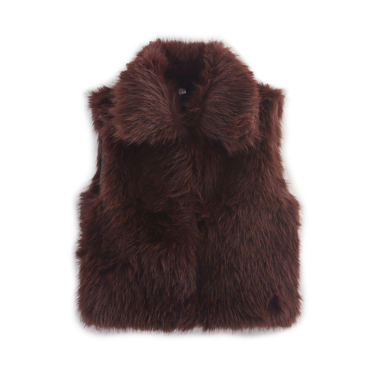 Viola | Faux Fur Vest Black Sleeveless Fluffy