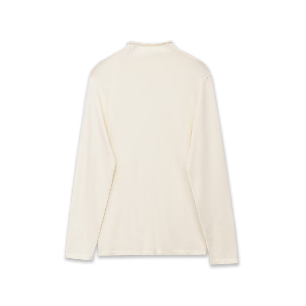 Vera | Ruched Mock Neck Top Cream Long Sleeve