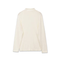 Vera | Ruched Mock Neck Top Cream Long Sleeve