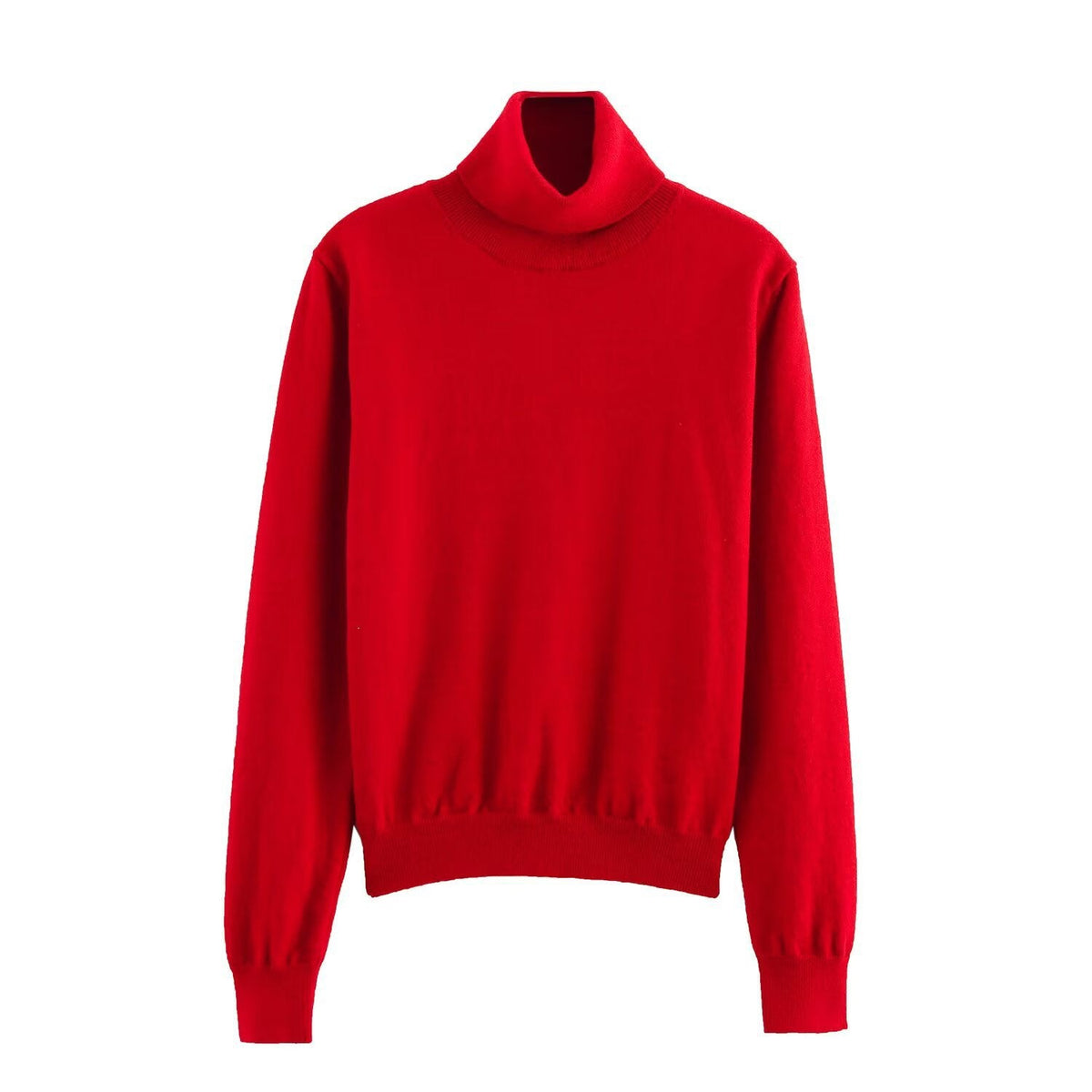 Luisa | Knit Pleated Skirt Set Red Turtleneck