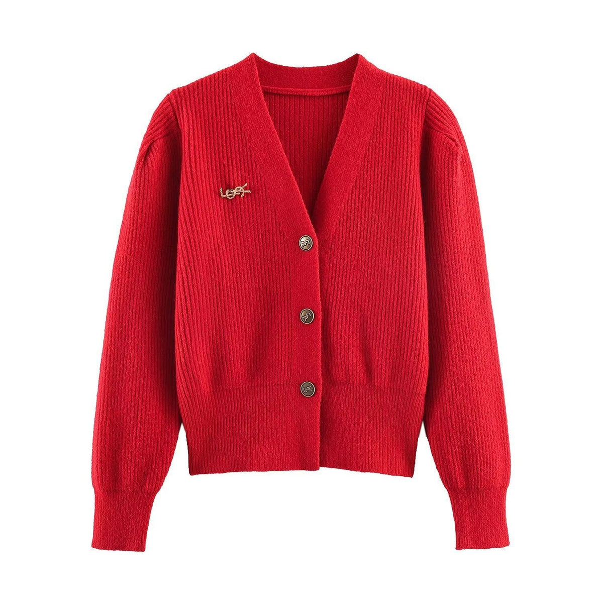 Vera | Ribbed Knit Cardigan Cream Button Front Sweater