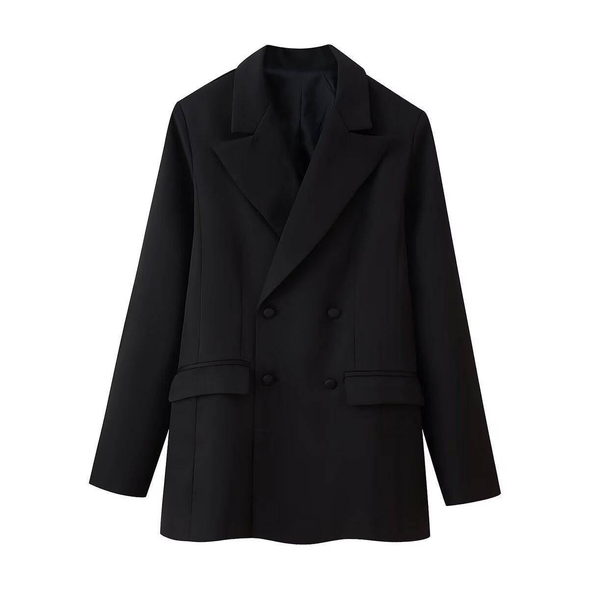 Vera | Oversized Double Breasted Blazer Black Long Sleeve