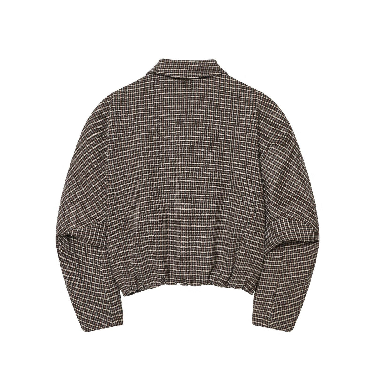 Alma | Houndstooth Cropped Shirt Skirt Set Brown