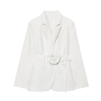Vera | Belted Womens Blazer Light Blue Tailored