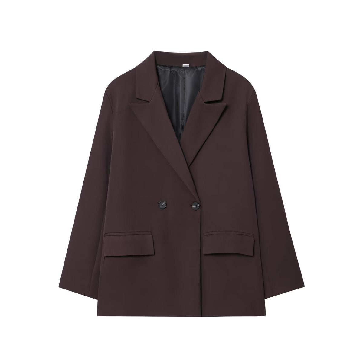 Vera | Casual Double Breasted Blazer Black Oversized