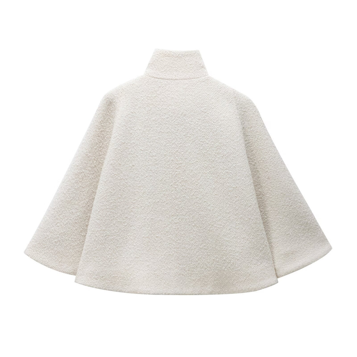 Neve | Blend Collared Cape Jacket Cream