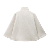 Neve | Wool Blend Collared Cape Jacket Cream