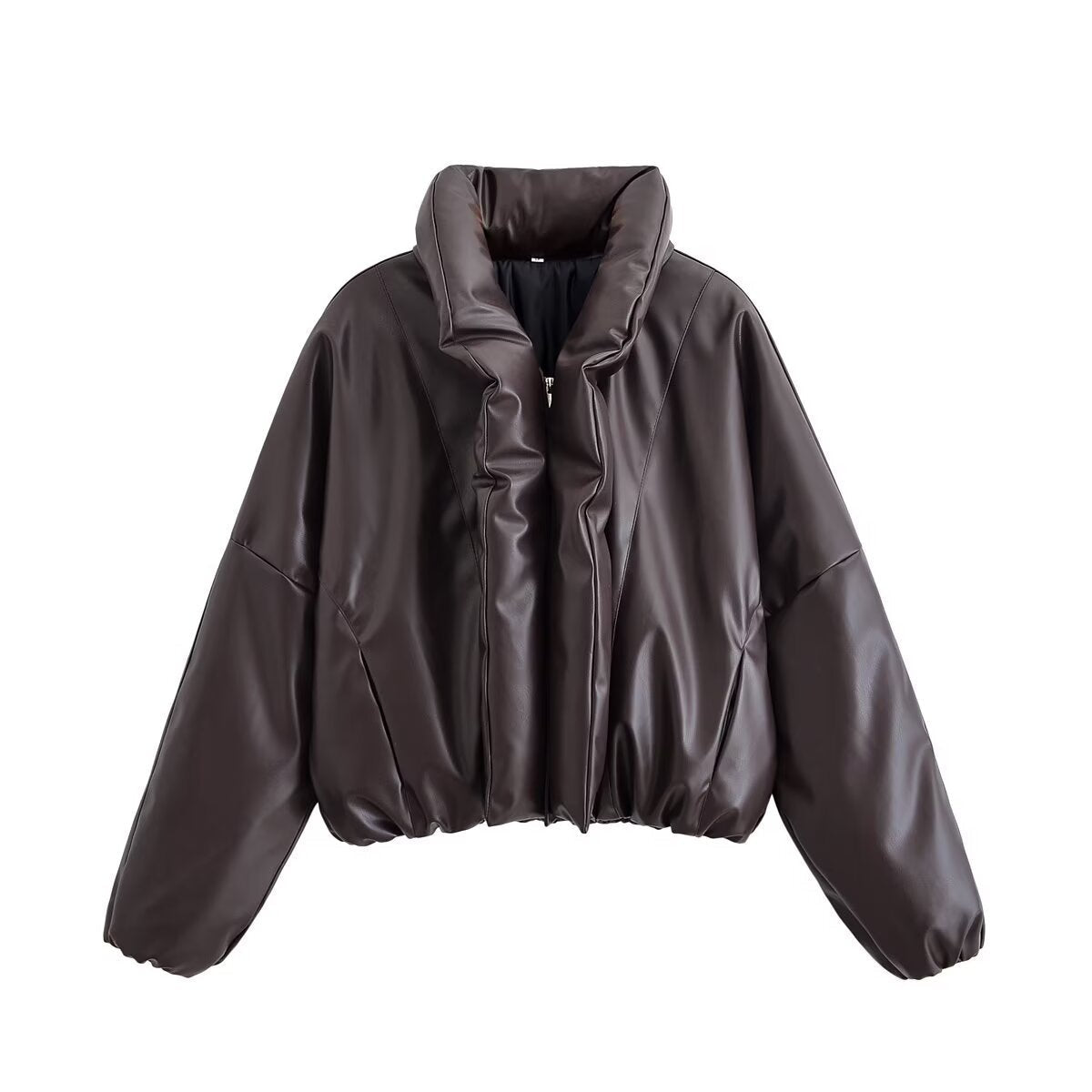Aria | Cropped Puffer Jacket Brown Oversized