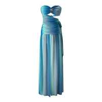 Vera | Formal Maxi Dress Light Blue Ruched Bandeau