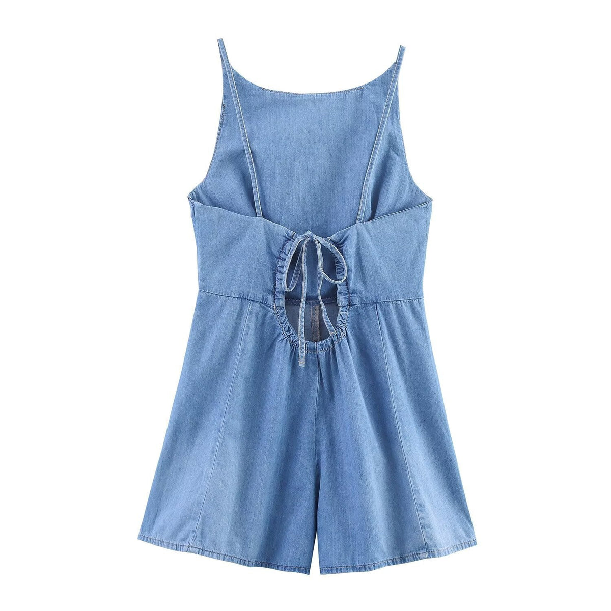 Margot | Denim Romper Light Blue Sleeveless A Line