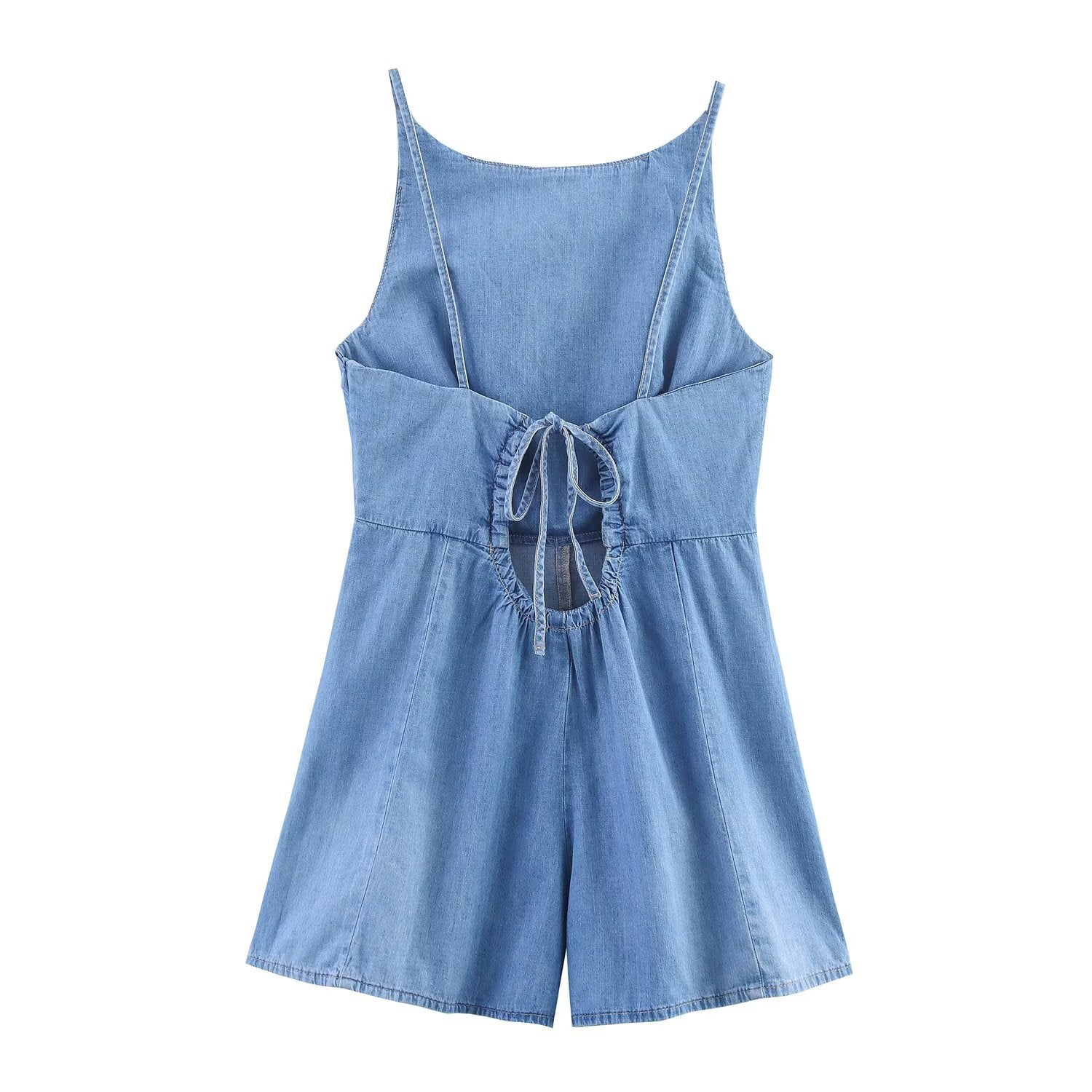 Margot | Denim Romper Light Blue Sleeveless A Line