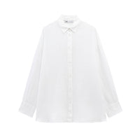 Faye | Button Down Shirt Cream Long Sleeve Collared