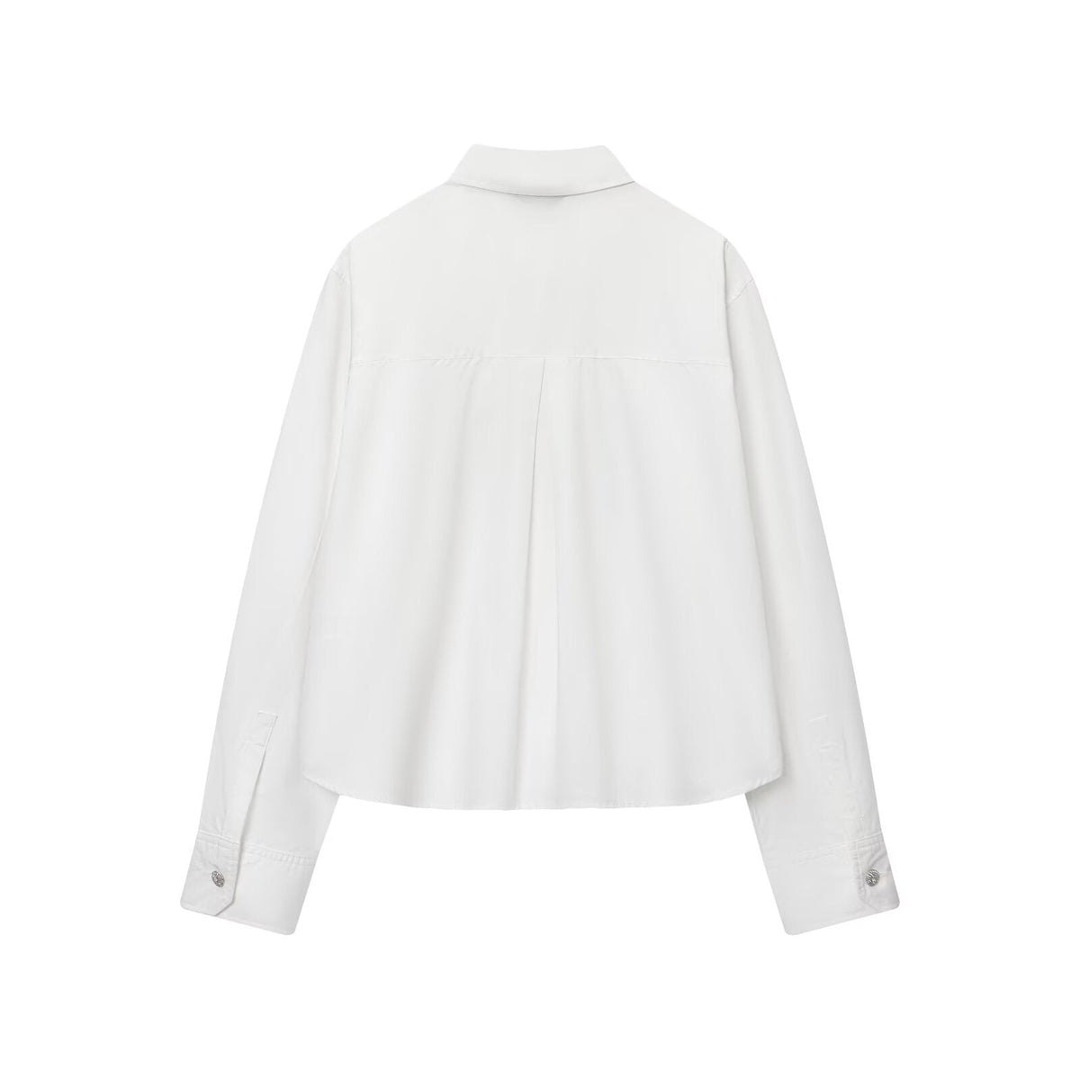 Cora | Coquette Bow Button Blouse White Long Sleeve