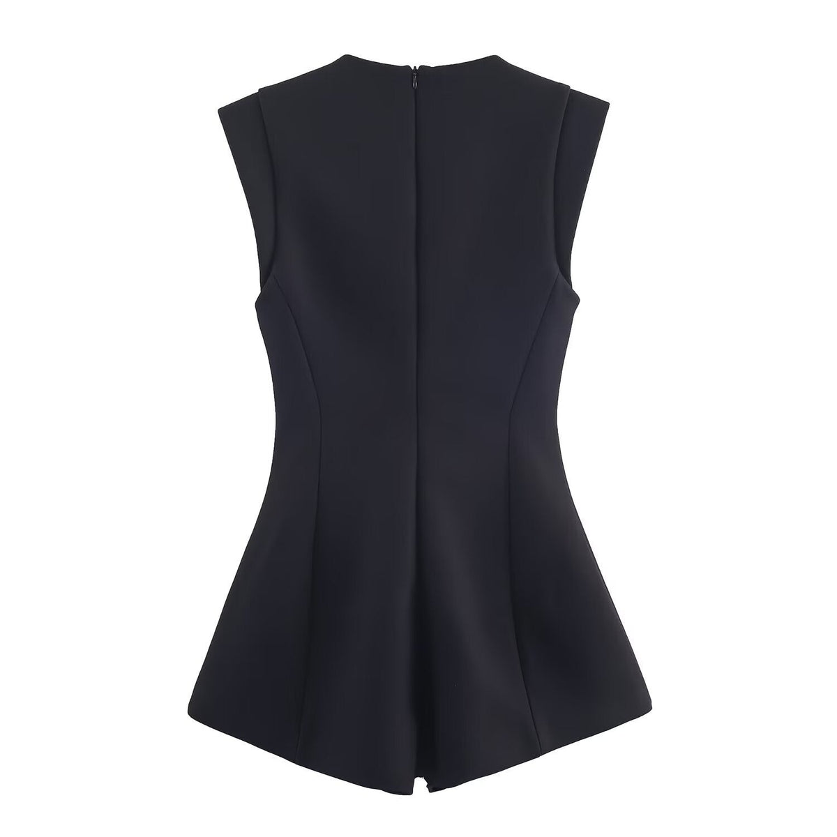 Rue | Black Jumpsuit Crystal Button Detail Sleeveless