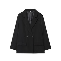 Vera | Casual Double Breasted Blazer Black Oversized
