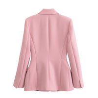 Liv | Tailored Single Button Blazer Pink Long Sleeve