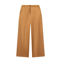 Vera | Wide Leg Pants Camel Button Front Pleated