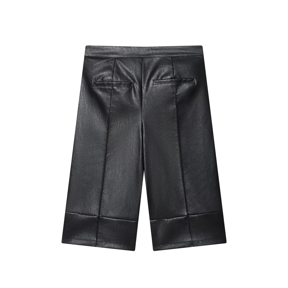 Isla | Faux Leather Shorts Black Wide Leg Culottes