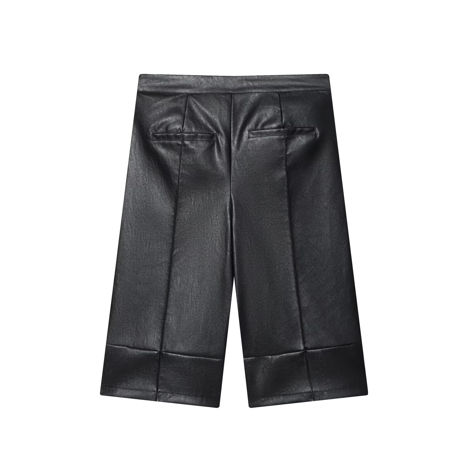 Isla | Faux Leather Shorts Black Wide Leg Culottes