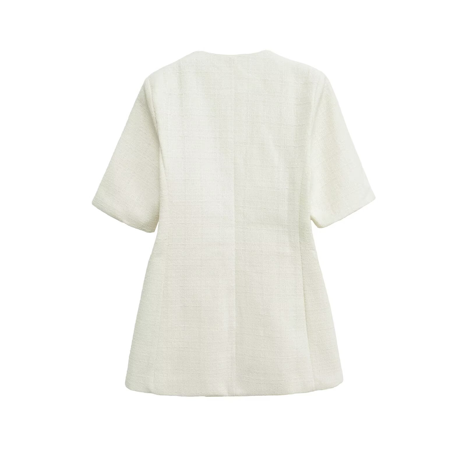 Vera | Smart Casual Button Up Blazer Cream Short Sleeve