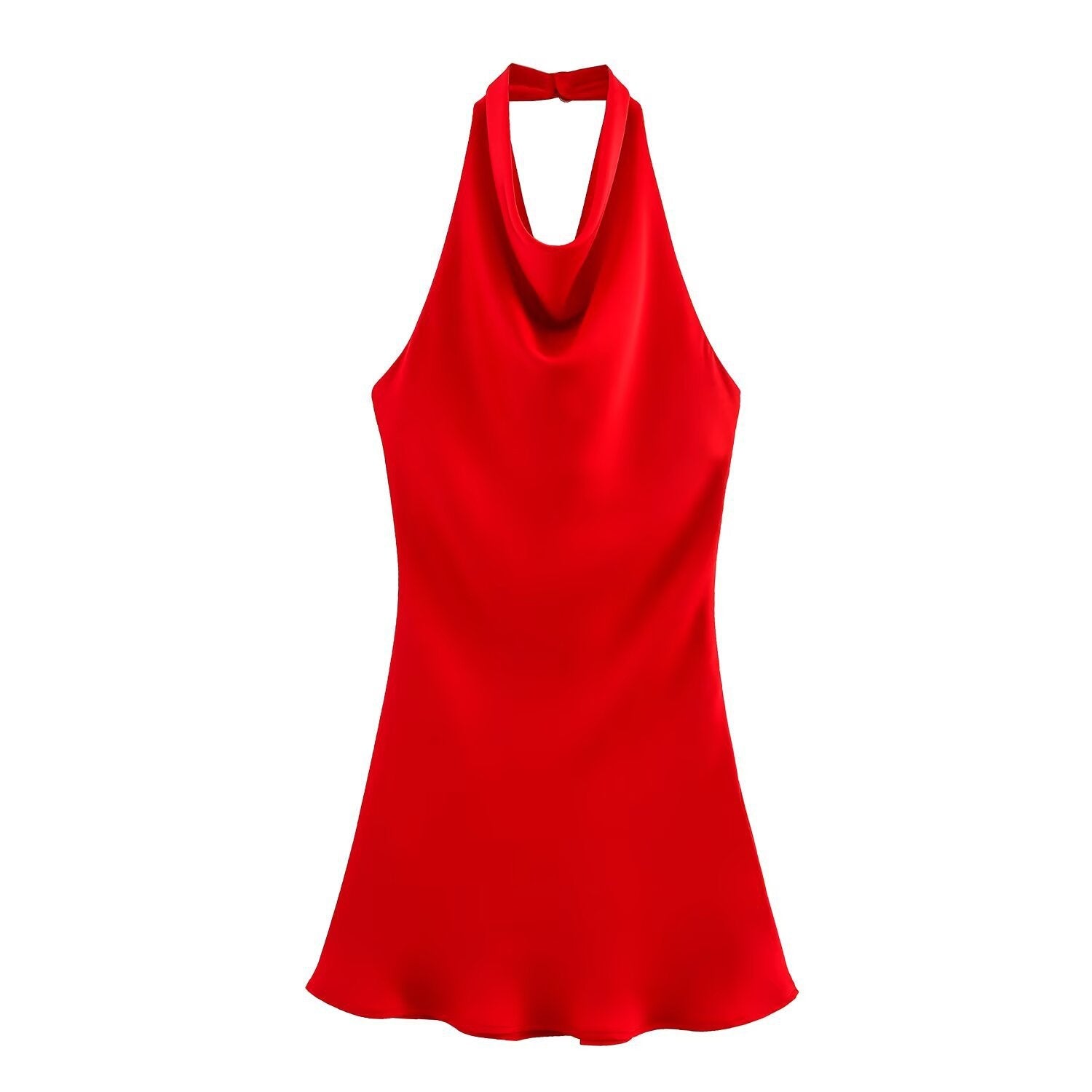 Liv | Halter Cowl Neck Mini Dress Red