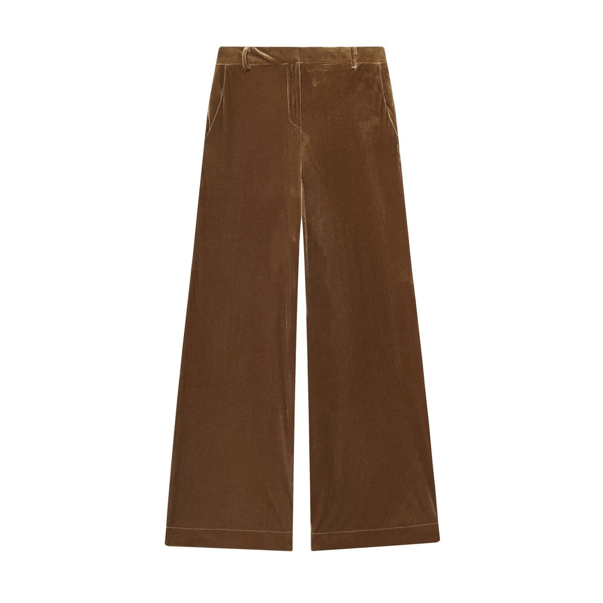 Vera | Velvet Tailored Matching Set Brown Wide Leg