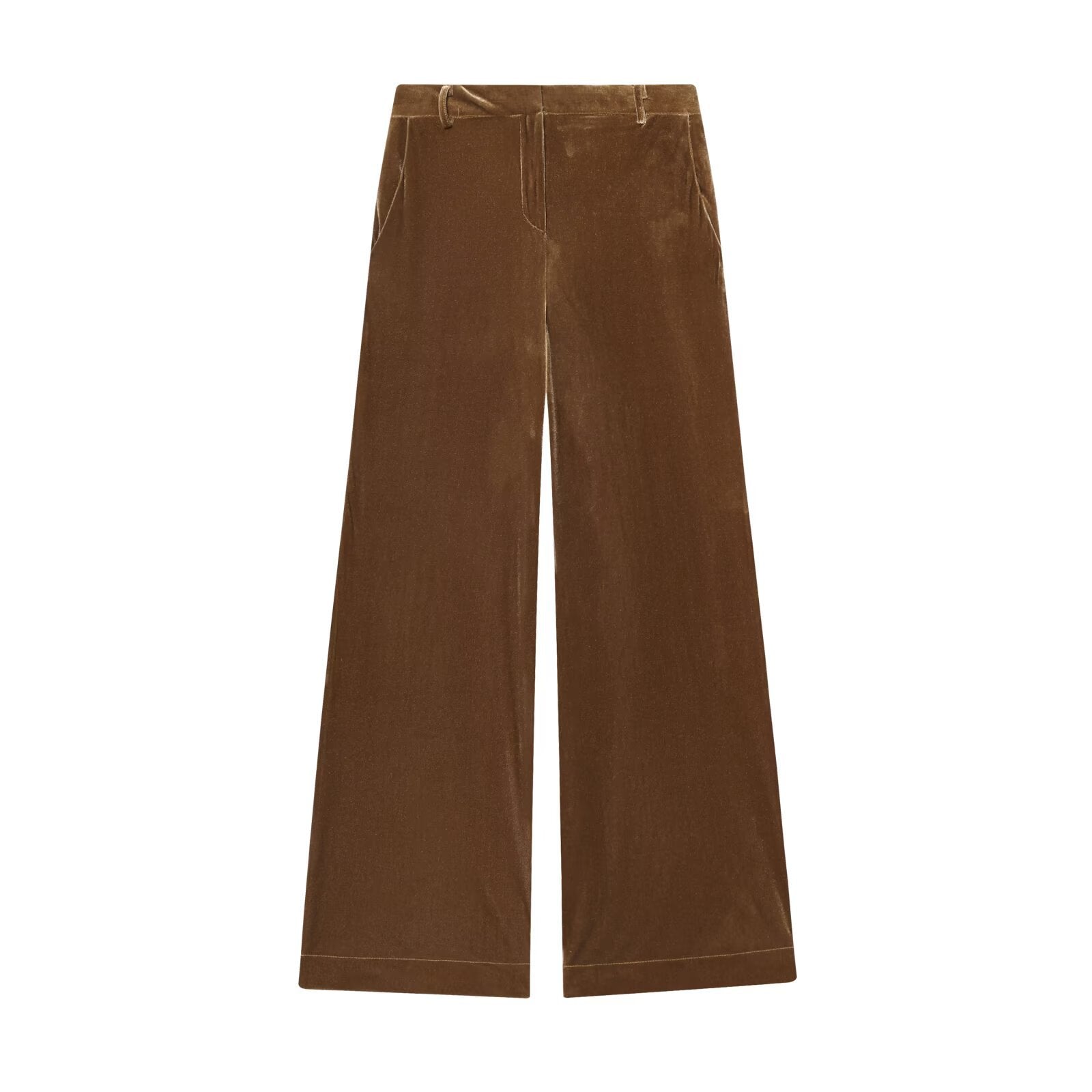 Vera | Velvet Tailored Matching Set Brown Wide Leg