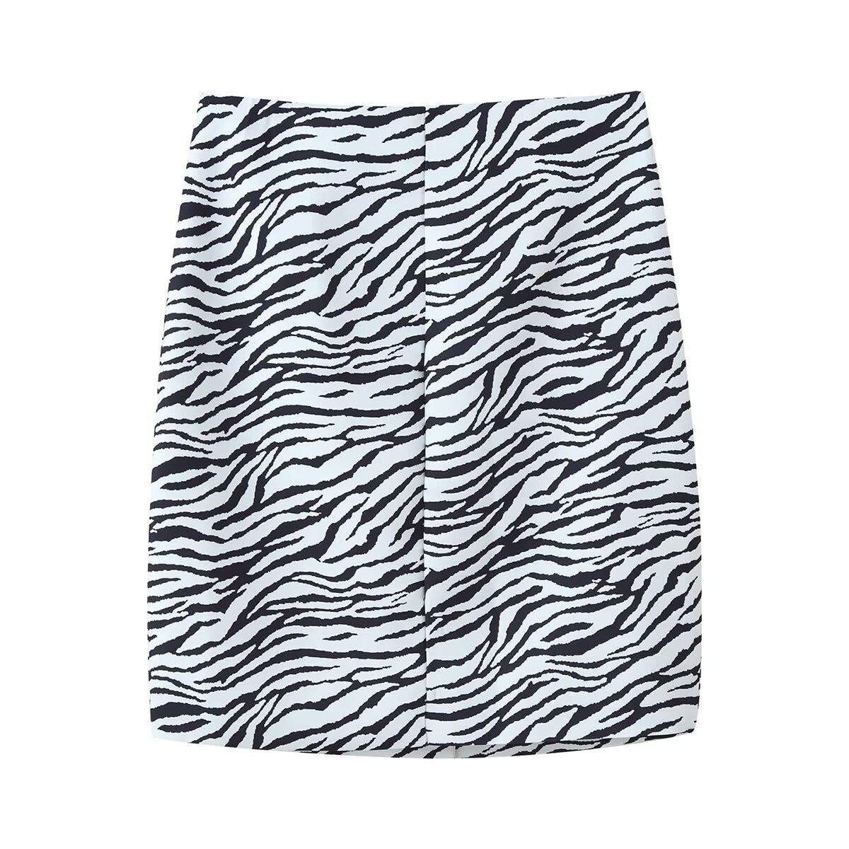 Vera | Zebra Stripe Blazer Skirt Set Black White