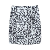 Vera | Zebra Stripe Blazer Skirt Set Black White