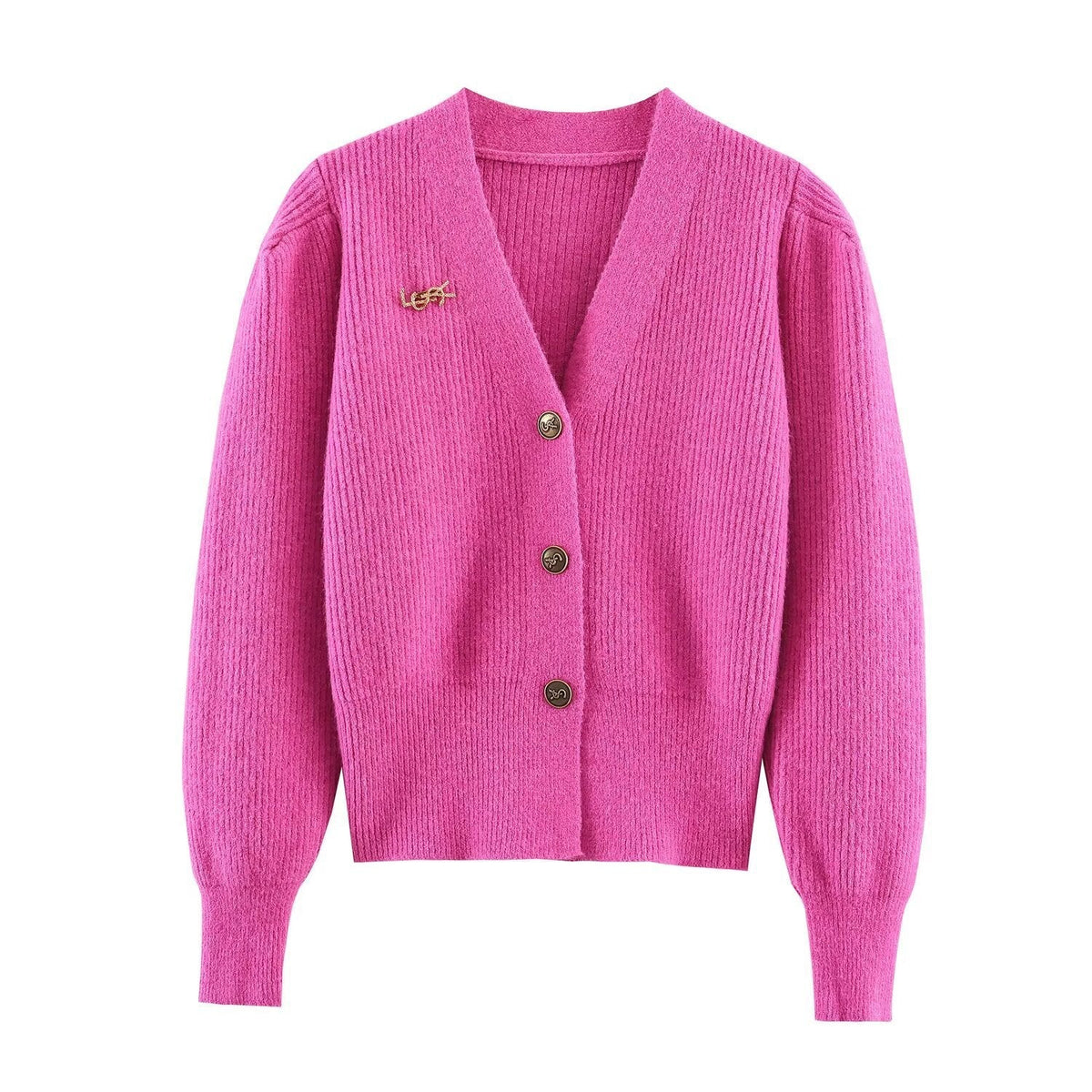 Vera | Ribbed Knit Cardigan Cream Button Front Sweater
