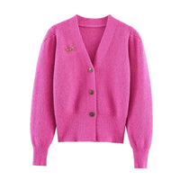 Vera | Ribbed Knit Cardigan Cream Button Front Sweater