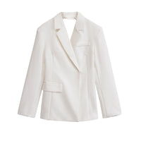 Viola | Oversized White Blazer Double Breasted Long Sleeve