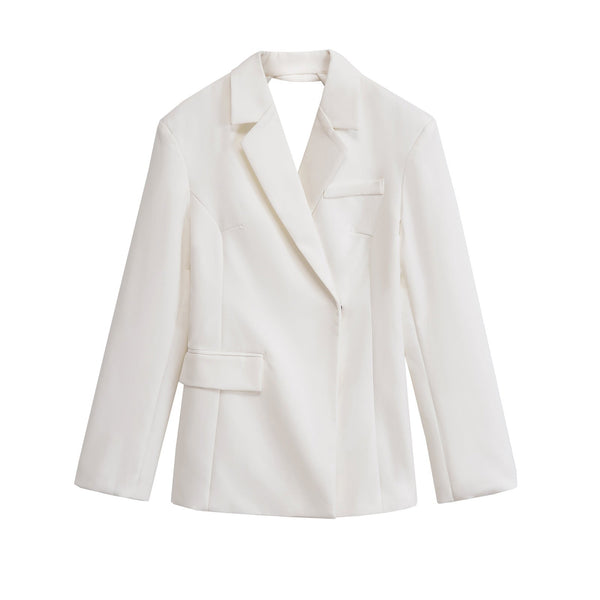 Viola | Oversized White Blazer Double Breasted Long Sleeve