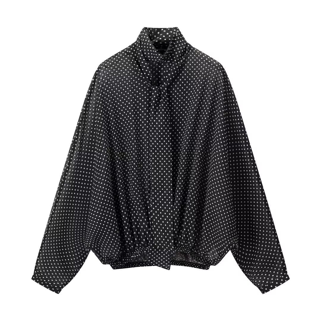 Vera | Polka Dot Skirt Set Black Midi A Line